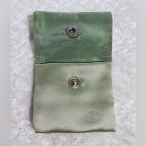 Authentic Collectable Van Cleef & Arpels Green Satin Pouch